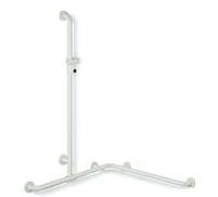 Hewi 801 main courante de douche 801.35.34099 762/762 x 1250 mm, blanc pur, avec barre de support de douche
