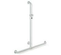 Hewi 801 main courante de douche 801.35.42092 762 x 1100 mm, gris anthracite, avec barre de support de douche