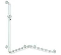 Hewi 801 main courante de douche 801.35D21098 2 x 762 x 1100 mm, blanc de sécurité, avec barre de support de douche, antimicrobien