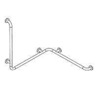 Hewi 801 main courante de douche / baignoire 801.35.20036 762x762x900mm, corail