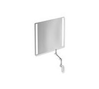 Hewi 801 miroir lumineux inclinable LED 801.01B40097 600x540x6mm, mat, gris clair