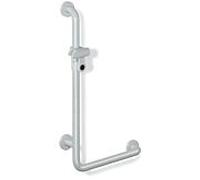 Hewi 801 poignée coudée 801.33.21697 600 x 1100 mm, gris clair, âme en aluminium, avec support de douche