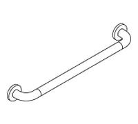 Hewi 801 poignée de bain 801.36.13699 blanc pur, 600 mm, avec noyau en aluminium