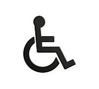 Hewi 801 symbole fauteuil roulant 801.91B03090 135x150x3mm, autocollant, mat, noir profond