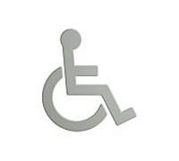 Hewi 801 symbole fauteuil roulant 801.91B03095 135x150x3mm, autocollant, mat, gris roche
