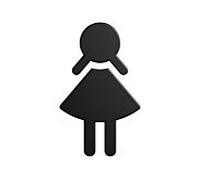 Hewi 801 symbole femme 801.91B02090 87x150x3mm, autocollant, mat, noir de jais