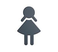 Hewi 801 symbole femme 801.91B02092 87x150x3mm, autocollant, mat, gris anthracite