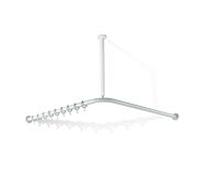 Hewi 801 tringle à rideaux 801.34.13018 coudée, 800 x 800 mm, 16 anneaux de rideau, senfgelb