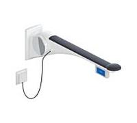 Hewi 802 Bras porteur LifeSystem 802.50.44160GU 700 mm, blanc brillant/anthracite mat, commande affleurante à gauche