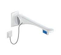 Hewi 802 Bras porteur LifeSystem 802.50.44460GU 900 mm, blanc brillant/anthracite mat, commande affleurante à gauche
