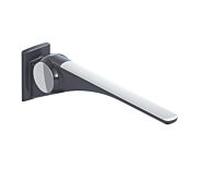 Hewi 802 Rail d'appui rabattable LifeSystem 802.50.40260TB 700, anthracite brillant/ blanc mat, avec plaque, chromé
