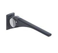 Hewi 802 Rail d'appui rabattable LifeSystem 802.50.40360DR 750, anthracite brillant/anthracite mat, avec plaque, chromé