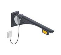 Hewi 802 Rail de support rabattable LifeSystem 802.50.46160SD 700, blanc brillant/ blanc mat, bouton radio, gauche