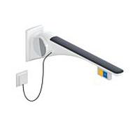 Hewi 802 Bras porteur LifeSystem 802.50.43560GU 850, blanc brillant/anthracite mat, commande affleurante, touche de fonction, droite
