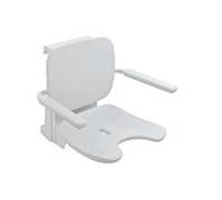 Hewi 802 Siège suspendu LifeSystem 802.51.13860SD avec accoudoir et dossier, découpe hygiénique, blanc brillant/ blanc mat