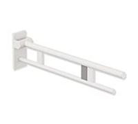 Hewi Bras de support système 900 900.50.12360DX saillie 750 mm, acier inoxydable blanc deep matt, droite, déverrouillage radio