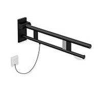 Hewi Bras de support système 900 900.50.13160DC saillie 750 mm, acier inoxydable peint par poudrage noir mat profond, à droite