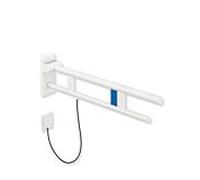 Hewi Bras de support système 900 900.50.14460DX saillie 850 mm, acier inoxydable blanc deep matt, gauche, version E-flush