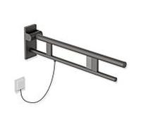 Hewi Bras de support système 900 900.50.15560SC saillie 750 mm, acier inoxydable peint par poudrage gris foncé perle mica profond mat, droite