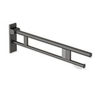 Hewi Bras de support système 900 900.50.17360SC saillie 850 mm, acier inoxydable peint par poudrage gris foncé perle mica profond mat, droit, porte-papier WC / déverrouillage radio