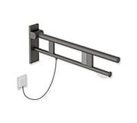 Hewi Bras de support système 900 900.50.18760SC saillie 700 mm, acier inoxydable peint par poudrage gris foncé perle mica profond mat, droite