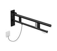 Hewi Bras de support système 900 900.50.18860DC saillie 750 mm, acier inoxydable peint par poudrage noir mat profond, à droite