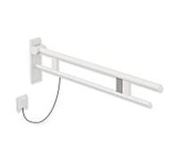 Hewi Bras de support système 900 900.50.20660DX saillie 900 mm, acier inoxydable blanc deep matt, droite, déverrouillage e-flush