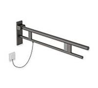 Hewi System 900 bras support de projection 900.50.20660SC 900 mm, Inox poudre revêtue de mica perlé gris foncé mat profond, à droite, la libération d'e-ras