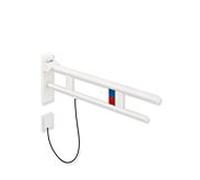 Hewi System 900 bras de support 900.50.20960DX de projection 850 mm, Inox poudre revêtue blanc mat profond, à gauche