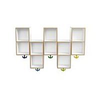 Hewi double étagère suspendue M20.03.003 1000x600x200mm, asymétrique, 5 places avec Haken