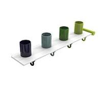 Hewi gobelet pour brosse à dents Hewi 800.03.41074 4 places, vert pomme, avec crochet porte-serviettes, kit d'extension