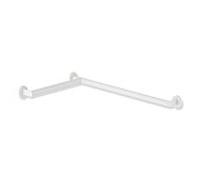 Hewi main courante de douche système 900 900.35.10360DX acier inoxydable peint par poudrage blanc matt, 765 x 475 mm, version gauche