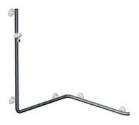 Hewi main courante de System 800 K match0 950.35.2109150 1100mm, support de douche, supports et rosaces blanc de sécurité, bleu acier
