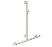 Hewi main courante de System 800 K match0 950.35.4309098 1100 x 1184 mm, blanc de sécurité, avec barre de support de douche coulissante