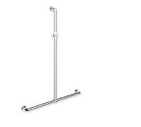 main courante de douche Hewi System 900 900.35.4014098 1250 x 965 mm, acier inoxydable chromé, polyamide brillant blanc de sécurité