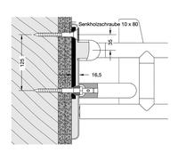 Hewi Matériel de fixation pour 805.51.210 dans une cloison légère avec panneau en bois à l'arrière, BM12.2.1,