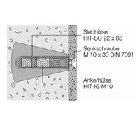 Hewi Matériel de fixation pour cloisons en béton léger, béton cellulaire, panneaux muraux en plâtre, pour sièges rabattables, BM11.3,