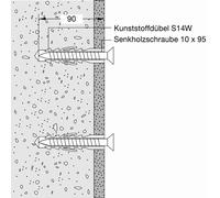 Hewi Matériel de fixation pour siège rabattable 801.51.200, 801.51.210 dans du béton, BM20.4,