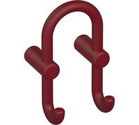 HEWI Patère murale double largeur 100 mm, hauteur 165 mm, plastique rouge rubis mat