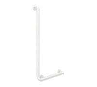 Hewi Poignée angulaire système 900 900.22.13860DX acier inoxydable peint par poudrage blanc matt, 1000 x 500 mm, version gauche