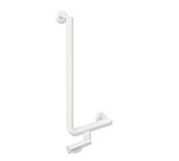 Hewi Poignée angulaire système 900 900.22.14360DX acier inoxydable peint par poudrage blanc matt, 600 x 300 mm, version gauche