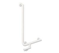 Hewi Poignée angulaire système 900 900.22.14460DX acier inoxydable peint par poudrage blanc matt, 750 x 500 mm, version gauche
