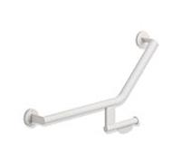 Hewi Poignée angulaire système 900 900.22.33360DX 620 x 283 mm, acier inoxydable blanc deep matt, gauche