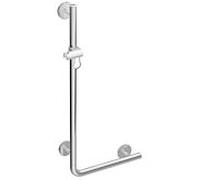 Hewi poignée coudée au toucher chaud 950.33.21051 plastique aspect chrome, blanc de sécurité, 1100 x 600 mm