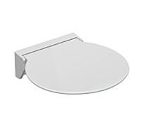 Hewi R380 siège rabattable 950.51.2209098 blanc peint par poudrage, 380 x 407 x 110 mm, surface d'assise blanc de sécurité