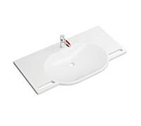 Hewi set de lavabo en fonte minérale 950.19.01997 100x55cm, avec mitigeur lavabo , gris clair