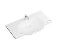 Hewi set de lavabo en fonte minérale 950.19.020 avec mitigeur lavabo AQ1.12M10140, 100x55cm, blanc