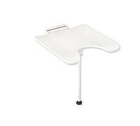Hewi Siège de douche rabattable System 900 900.51.21460AS acier inoxydable thermolaqué blanc mat, polyamide mat blanc , avec découpe pubienne