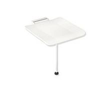 Hewi Siège rabattable System 900 900.51.20560AS 450 x 112 x 525 mm, acier inoxydable thermolaqué blanc mat, polyamide mat blanc