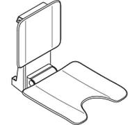 Hewi System 900 siège suspendu 900.51.10460CV 450 x 533 x 637 mm, Inox revêtu par poudre, noir mat mat en plastique noir